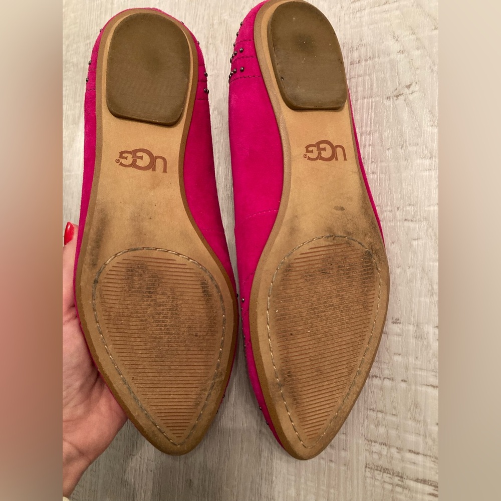 UGG Studded Raspberry Suede Flats - Picture 7 of 7